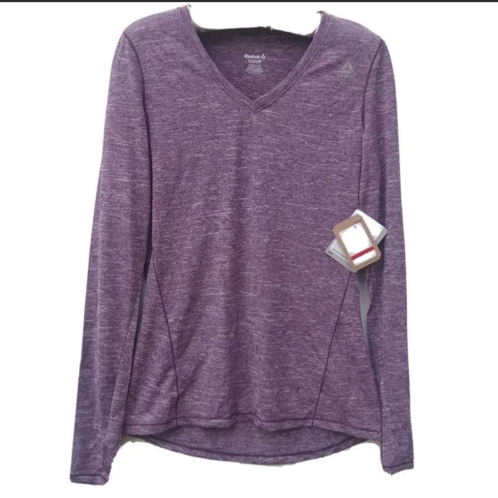 Reebok Women S Long Sleeve Athletic Top Training Slim Fit Moisture Wicking
